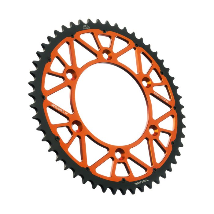 JT Sprocket TwinStar Orange 51-Tooth - Durable 51-Tooth Sprocket for Heavy-Duty Applications