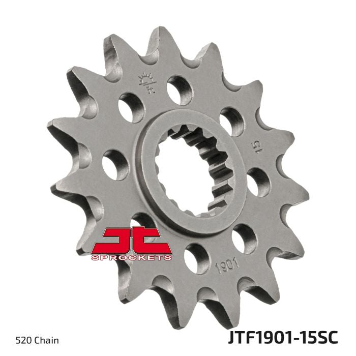 JT Sprocket Front Sprocket 15 Tooth JTF1901.15SC for Motorcycles and Off-Road Equipment