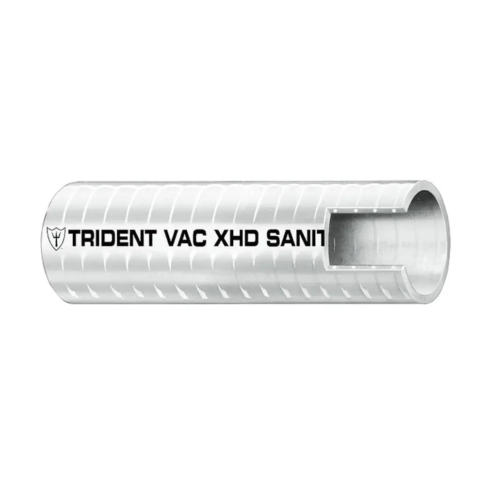 Trident Marine 1-inch x 50-foot VAC XHD Sanitation Hose with Hard PVC Helix, White