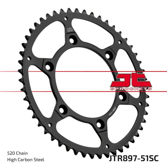 JT Sprocket Rear Sprocket 51 Tooth - JTR897.51SC for Off-Road and Street Bikes