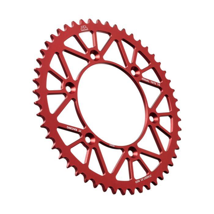JT Sprocket Rear Alloy Sprocket with 51 Teeth in Red, Part Number JTA897.51RED