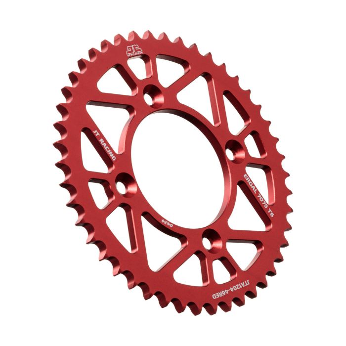 JT Sprocket Rear Alloy Sprocket with 46 Teeth in Red, Part Number JTA1204.46RED