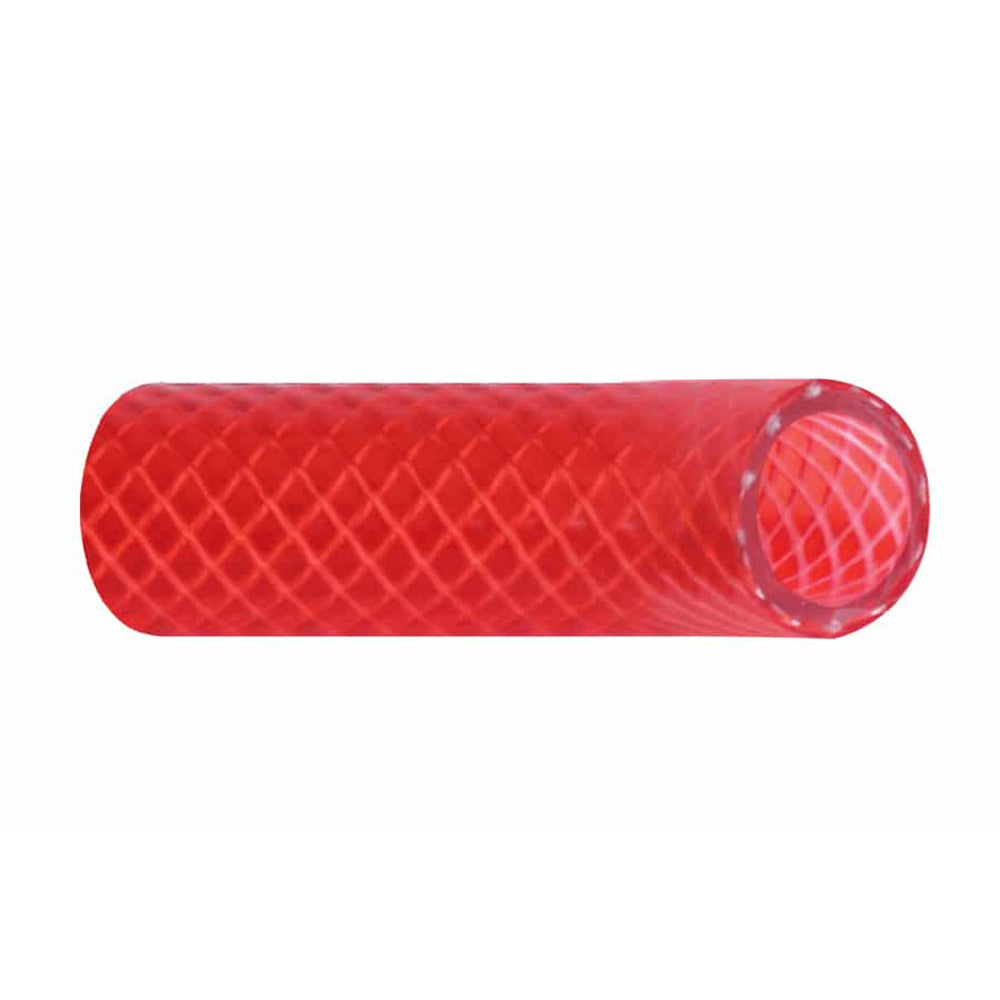 Trident Marine 5/8 Inch x 50 Feet Reinforced PVC Hot Water Feed Line Hose - Drinking Water Safe, Translucent Red