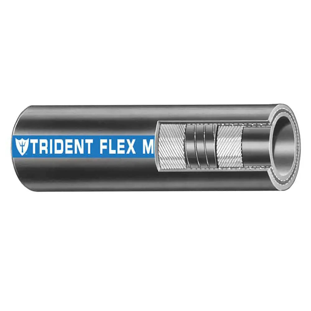 Trident Marine 1-1/2 inch x 50 ft Flex Marine Wet Exhaust and Water Hose - Black