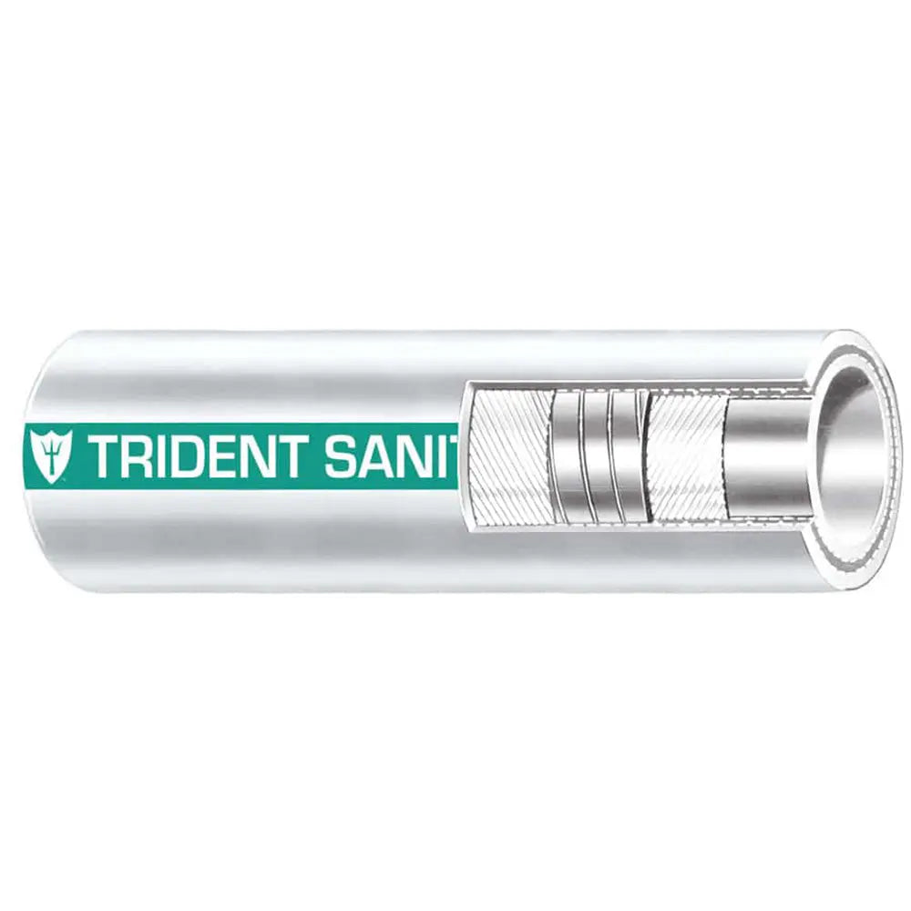 Trident Marine 1-1/2 inch x 50 ft Premium Sanitation Hose with Green Stripe