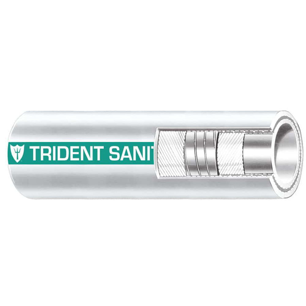 Trident Marine 1-1/2 inch x 50 ft Premium Sanitation Hose with Green Stripe