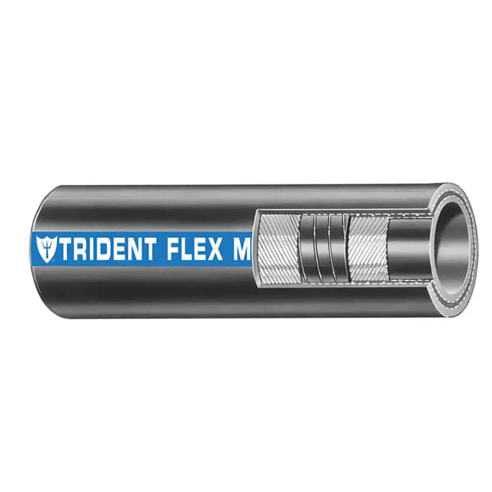 Trident Marine 1 Inch x 50 Feet Coil Flex Wet Exhaust and Water Hose - Black