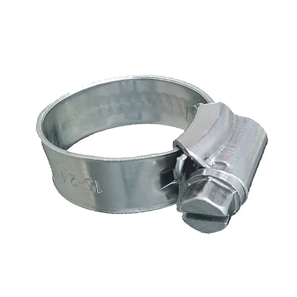 Trident Marine 316 Stainless Steel Non-Perforated Worm Gear Hose Clamp - SAE Size 6, 3/8 inch Band, 10-Pack