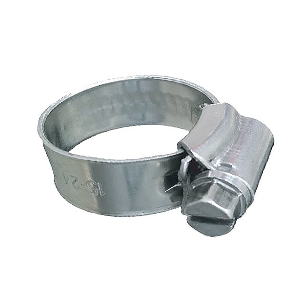 Trident Marine 316 Stainless Steel Non-Perforated Worm Gear Hose Clamp - SAE Size 8, 3/8 Inch Band, 5/8 to 15/16 Inch Clamping Range, Pack of 10