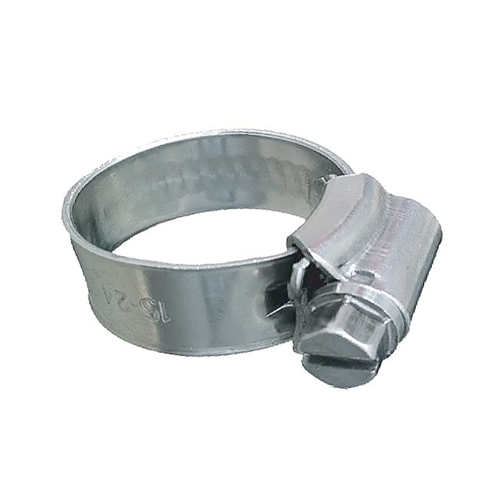 Trident Marine 316 Stainless Steel Non-Perforated Worm Gear Hose Clamp - SAE Size 10, 3/8 inch Band, 10-Pack