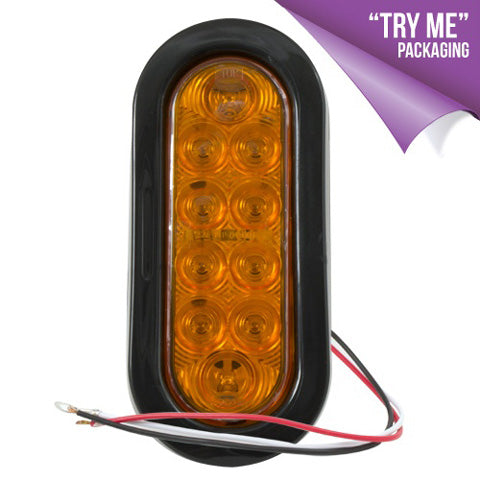 Hopkins LED 6-Inch Oval Parking/Turn Signal Kit with Grommet and Plug, Amber - Part Number C561ATM