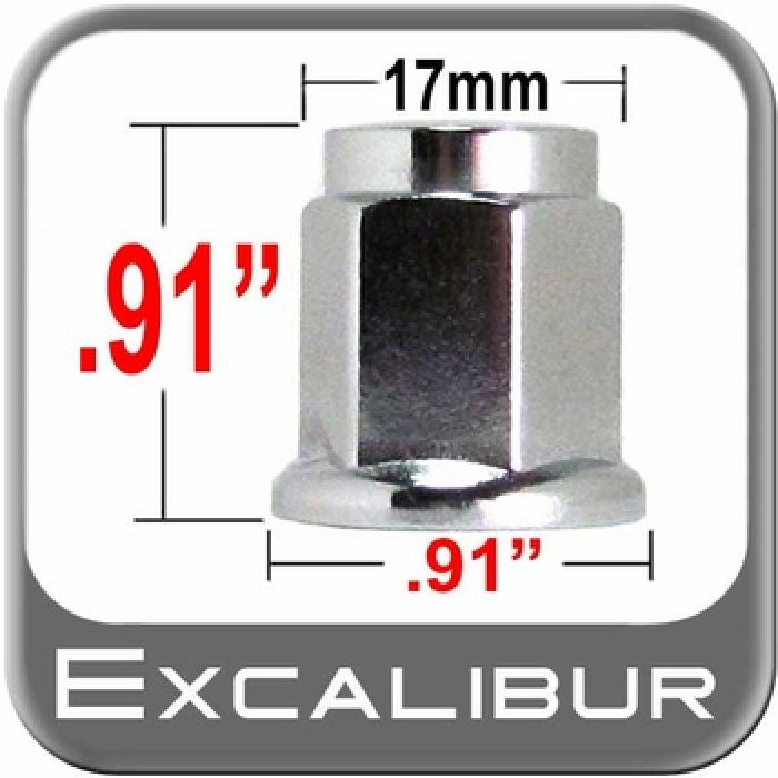EXCALIBER Lug Nut 12mm x 1.25 Flat, 0.9 Inch Tall