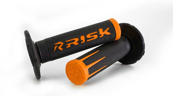 Risk Racing Fusion 2.0 Moto Grips with Grip Tech in Orange (Part Number 00287)