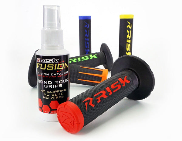 Risk Racing Fusion 2.0 Moto Grips with Grip Tech in Orange (Part Number 00287)