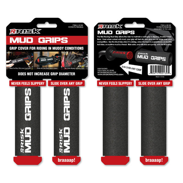 Risk Racing Mud Grips - Grip Covers for Muddy Riding Conditions (Part Number 00139)