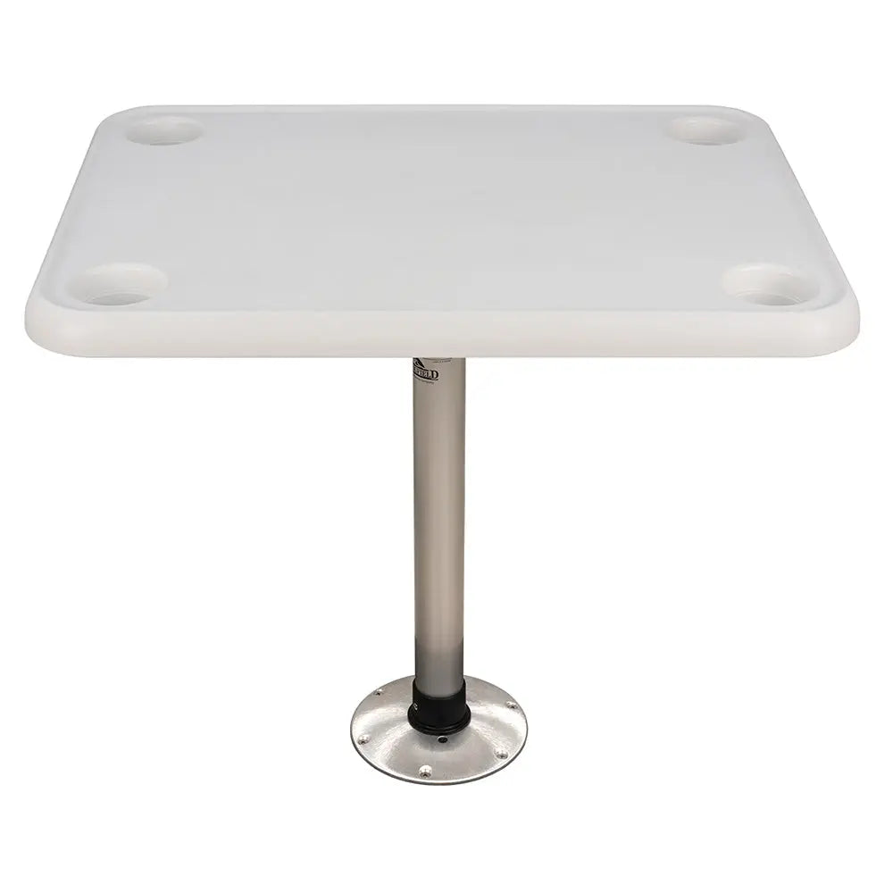 Springfield Marine 16 x 28 Inch White Rectangle Table Package with Thread-Lock System