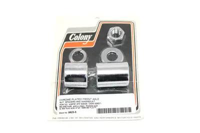 Colony Chrome Front Axle Spacer Kit Smooth Style for Harley Davidson FLSTF (1996-1999) by Colony