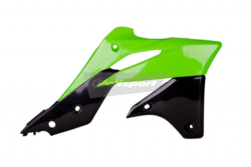 Polisport KX250F OEM Color Radiator Scoops (2013-2014 Green/Black) - Part #8416900001