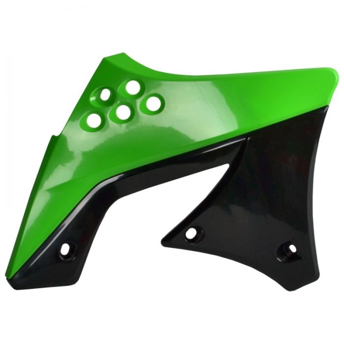Polisport Radiator Scoops for Kawasaki KX250F OEM Color 2009-2012 in Green and Black
