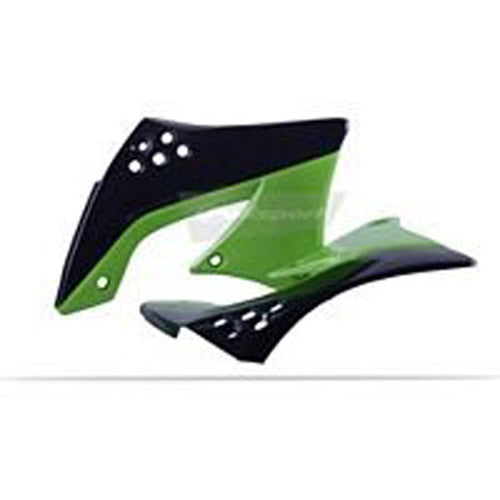 Polisport KX450F Radiator Scoops in Black and Green for 2005 Model