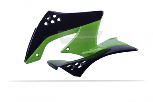 Polisport Radiator Scoops for Kawasaki KX450F OEM Color 2010-2011 – Black and Green