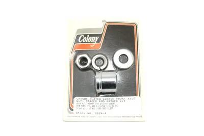 Colony Chrome Front Axle Spacer Kit Groove Style for Harley Davidson FLSTF 1990-1995 by Colony