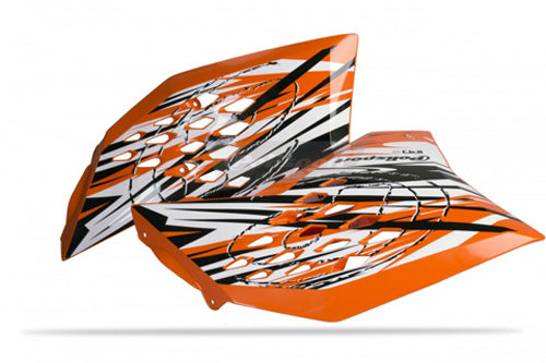 POLISPORT Radiator Scoops for KTM 125/250 SX - Orange (Part Number 8428200015)