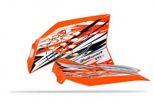 Polisport Radiator Scoops for KTM 65 SX - Orange (Part Number 8412400001)