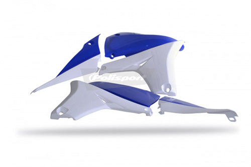 POLISPORT 8413800007 Radiator Scoops with Tank Cover for Yamaha YZ450F, Blue and White