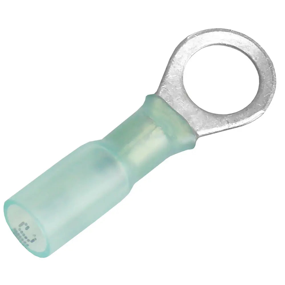 Pacer 16-14 AWG Heat Shrink Ring Terminal with 5/16 Inch Stud Size, Blue, Pack of 100