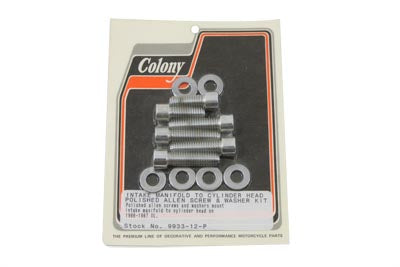 Colony Polished Intake Manifold Allen Mount Kit for Harley Davidson XL (1986-1987)