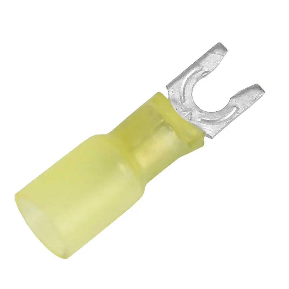 Pacer 12-10 AWG Heat Shrink Spade Terminal #8 Stud Size - 100 Pack