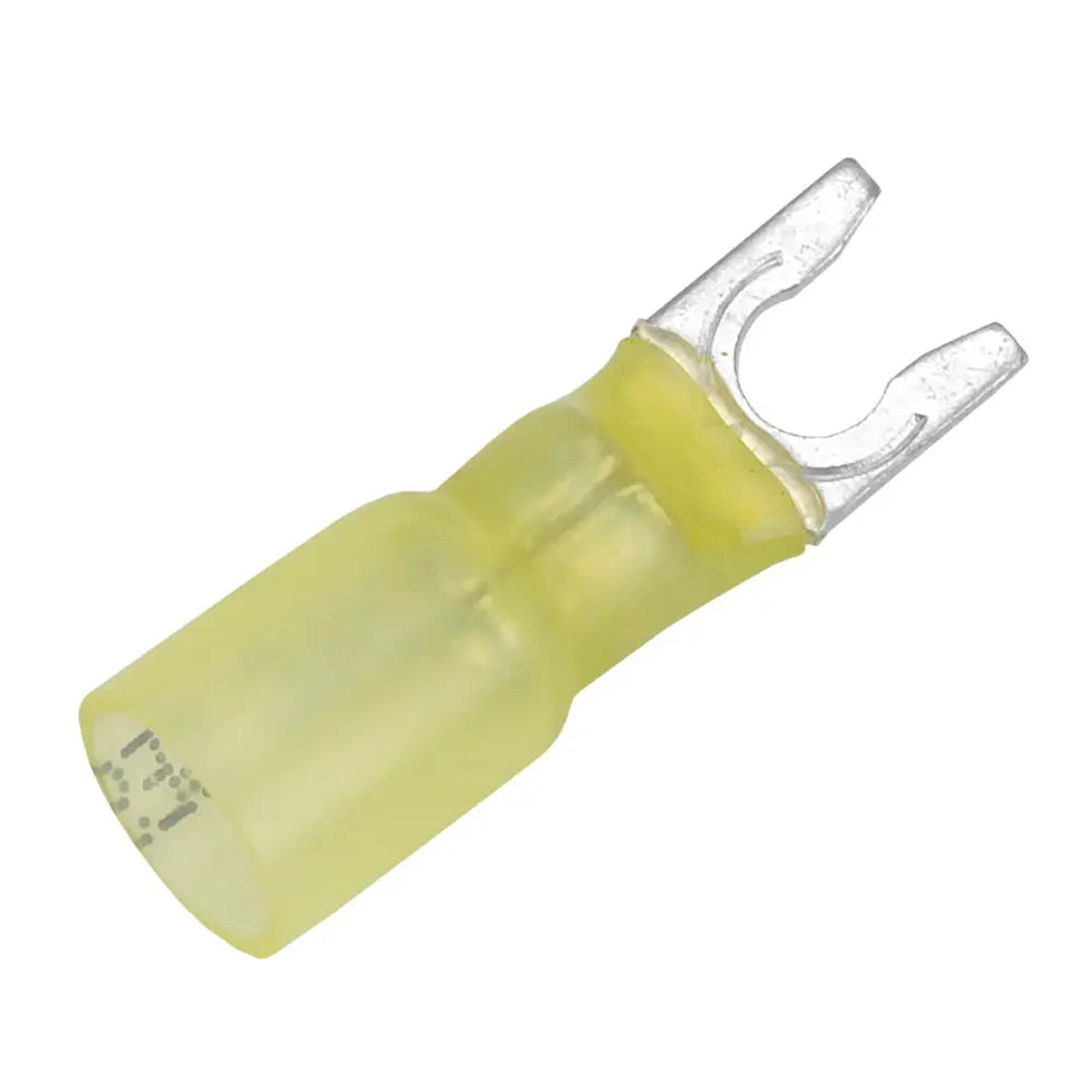 Pacer 12-10 AWG Heat Shrink Spade Terminal with #10 Stud Size - 100 Pack