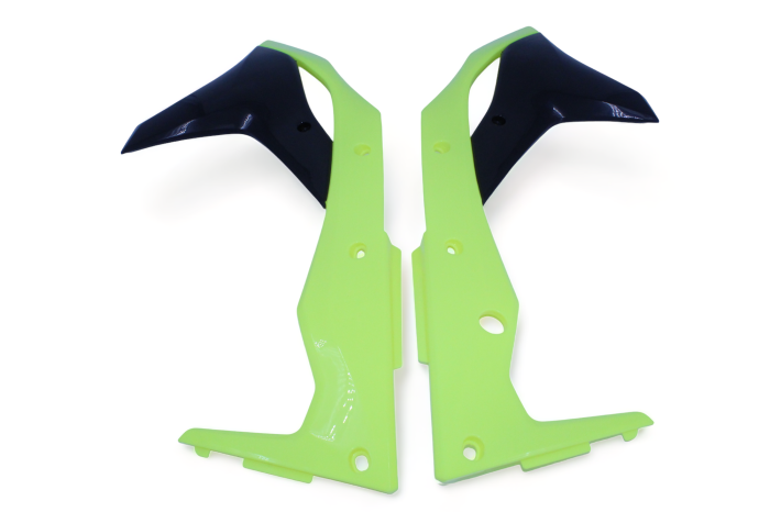 POLISPORT Radiator Scoops for Kawasaki – FLO Yellow, Part Number 8412300004