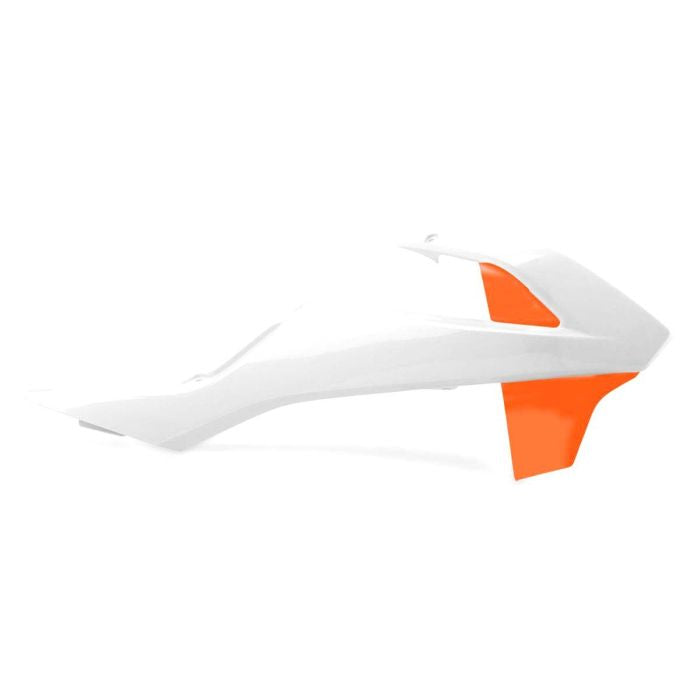 Polisport Radiator Scoops for KTM - White and Orange, Part Number 8417900004