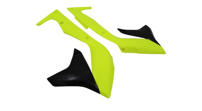 POLISPORT Radiator Scoops for Kawasaki - Flo Yellow (Part #8418300004)