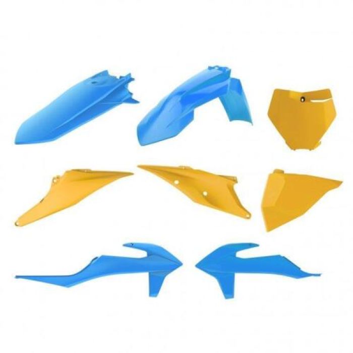 Polisport MX Complete Kit in Blue, Dark Yellow & White - Part #90841