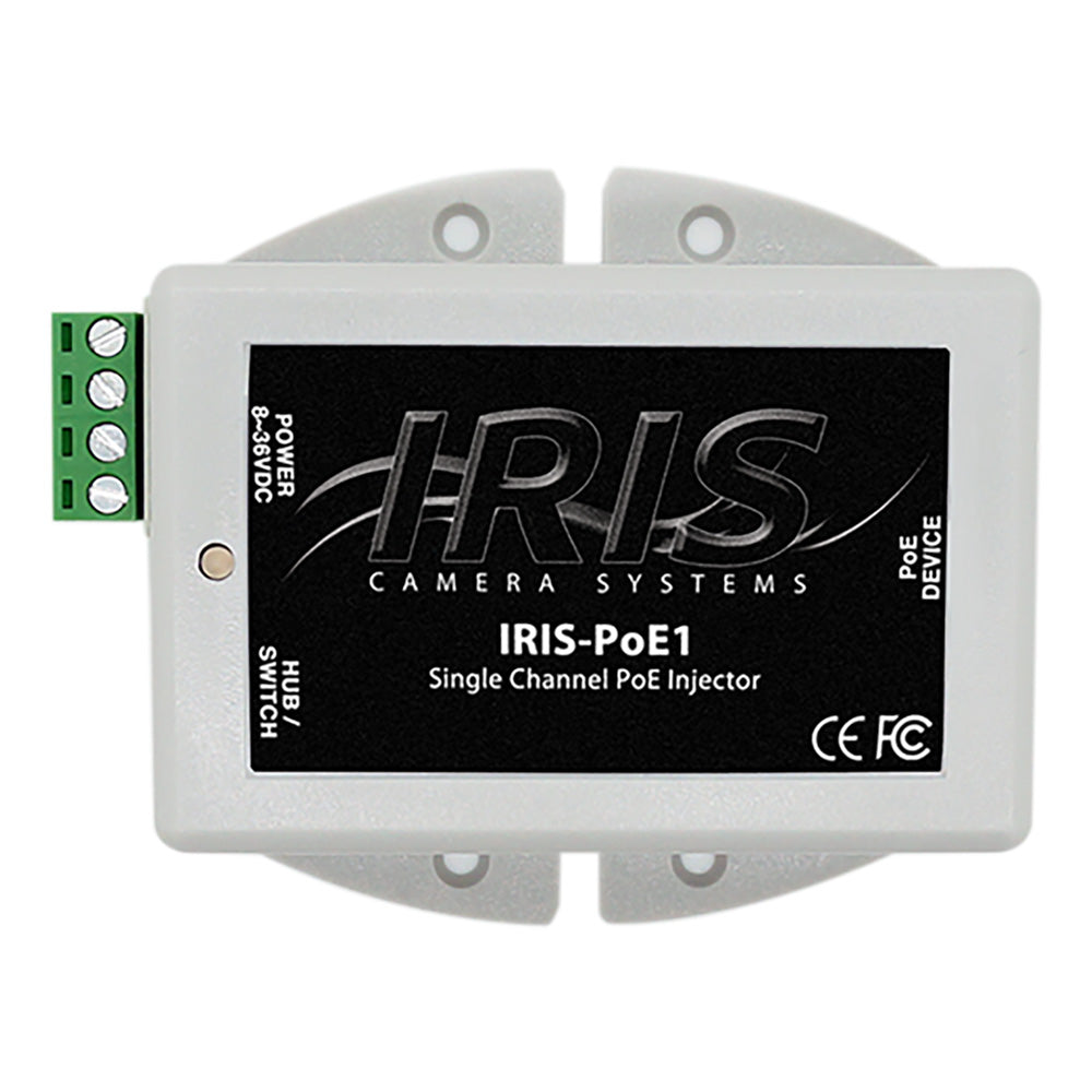 Iris Innovations POE1 Single Channel PoE Injector - 8-36VDC Input, 48VDC Output for Marine Applications