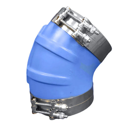 Trident Marine 6-Inch ID 45-Degree Blue Silicone Molded Wet Exhaust Elbow with 4 T-Bolt Clamps