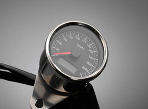 Highway Hawk Speedo Black Face with Blue LED - R60MM, Part Number HH-67-851