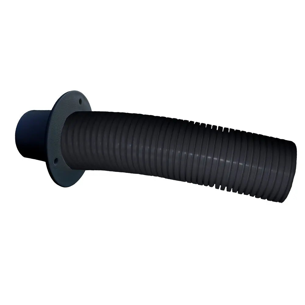 Trident Marine 4' Black Stern Flex Hose with Transom Flange - Durable Marine Outboard Hose