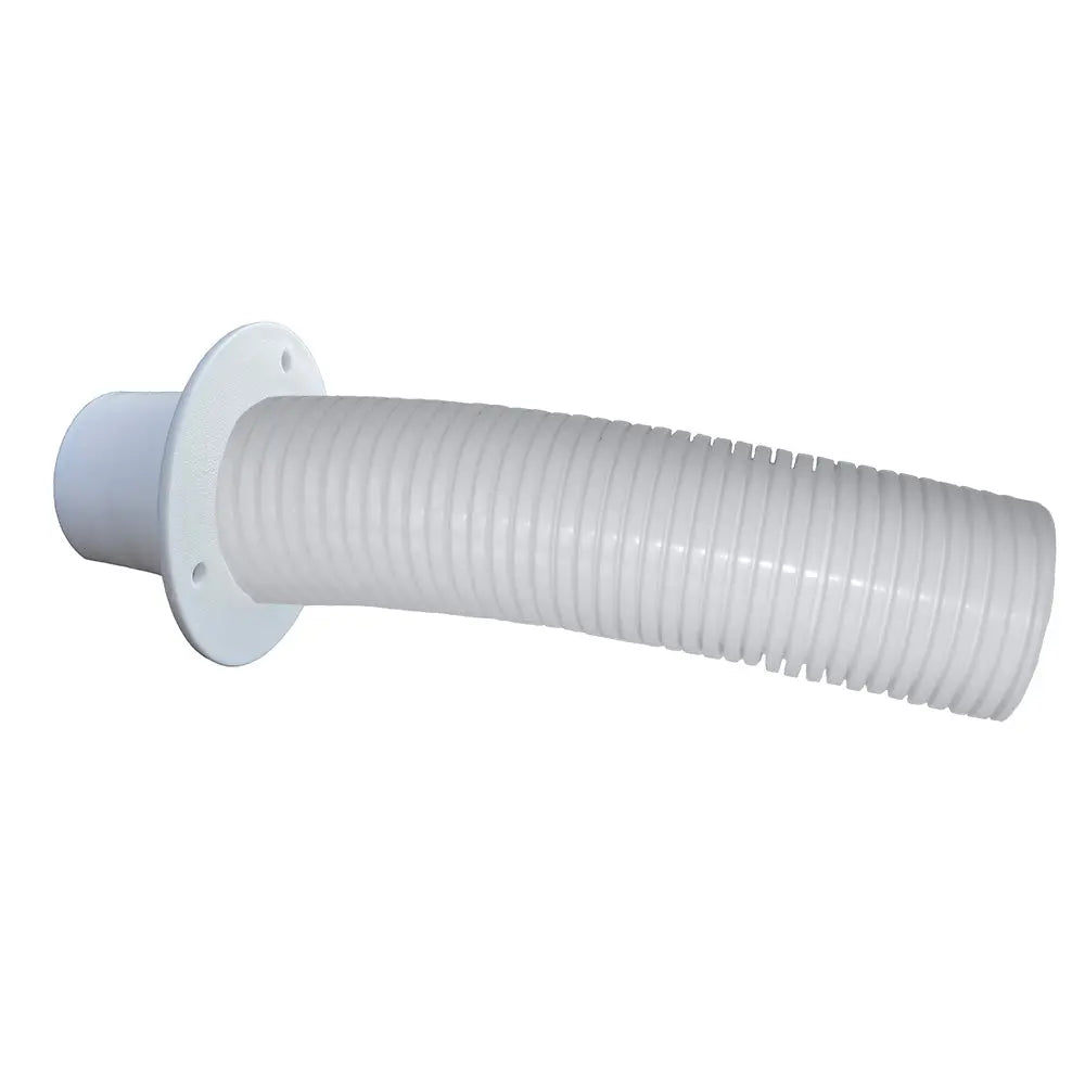Trident Marine 4' White Stern Flex Hose with Transom Flange - Durable Marine Exhaust Hose