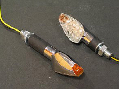 Highway Hawk Turn Signal Set Triangle Chrome Long for E-M Models - Part HH-68-563