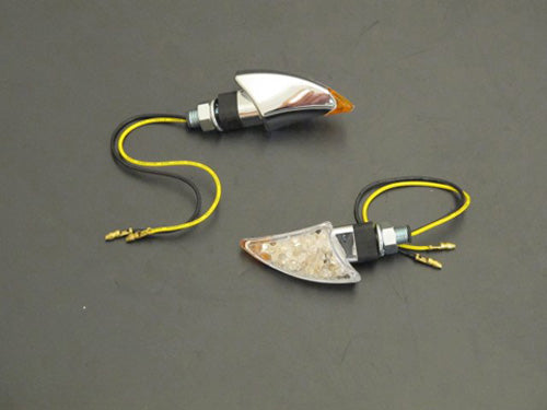 Highway Hawk Shark Chrome Short Turnsignal Set - 2 Pieces (Part Number HH-68-9290)