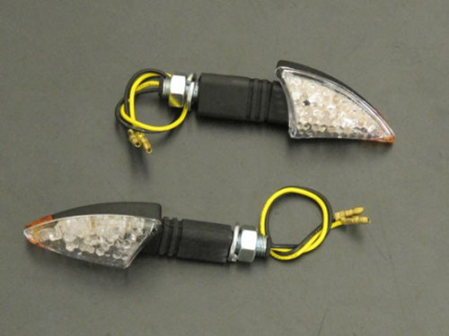 Highway Hawk Shark Black Long Turn Signal Set (2 Pieces) - Part Number HH-68-9293