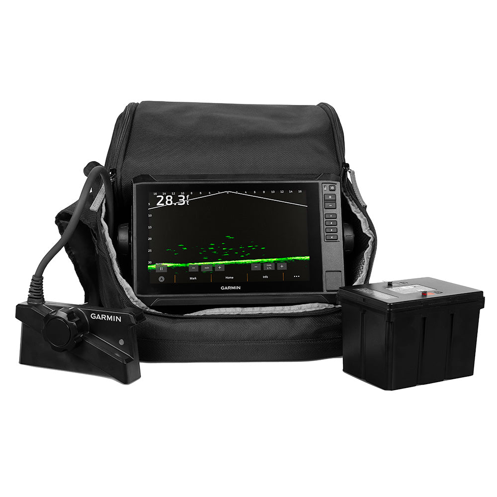 Garmin ECHOMAP UHD2 93SV LiveScope Plus Ice Fishing Bundle LI with Transducer and Lithium Battery