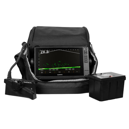 Garmin ECHOMAP UHD2 93SV LiveScope Plus Ice Fishing Bundle LI with Transducer and Lithium Battery