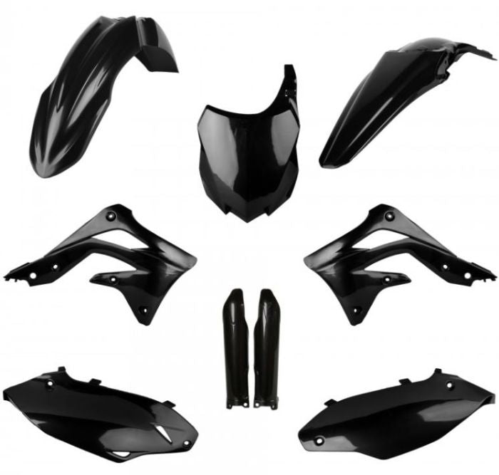 Polisport Replica Plastic Full Kit for Kawasaki - Black (Part #91569)