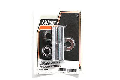 Colony Chrome Front Axle Spacer Kit Smooth Style for Harley Davidson FXDWG by Colony