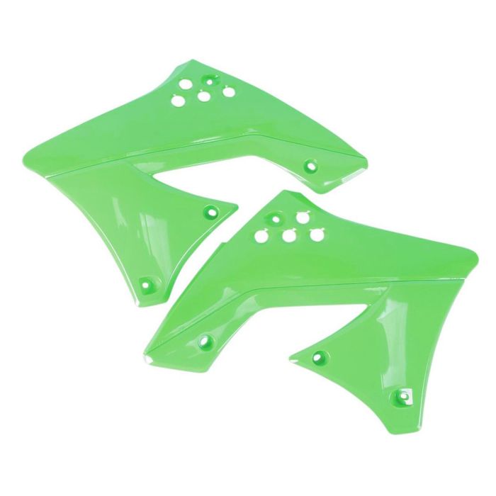 Polisport Kawasaki Green Replica Plastic Radiator Scoops - Part Number 8495400001